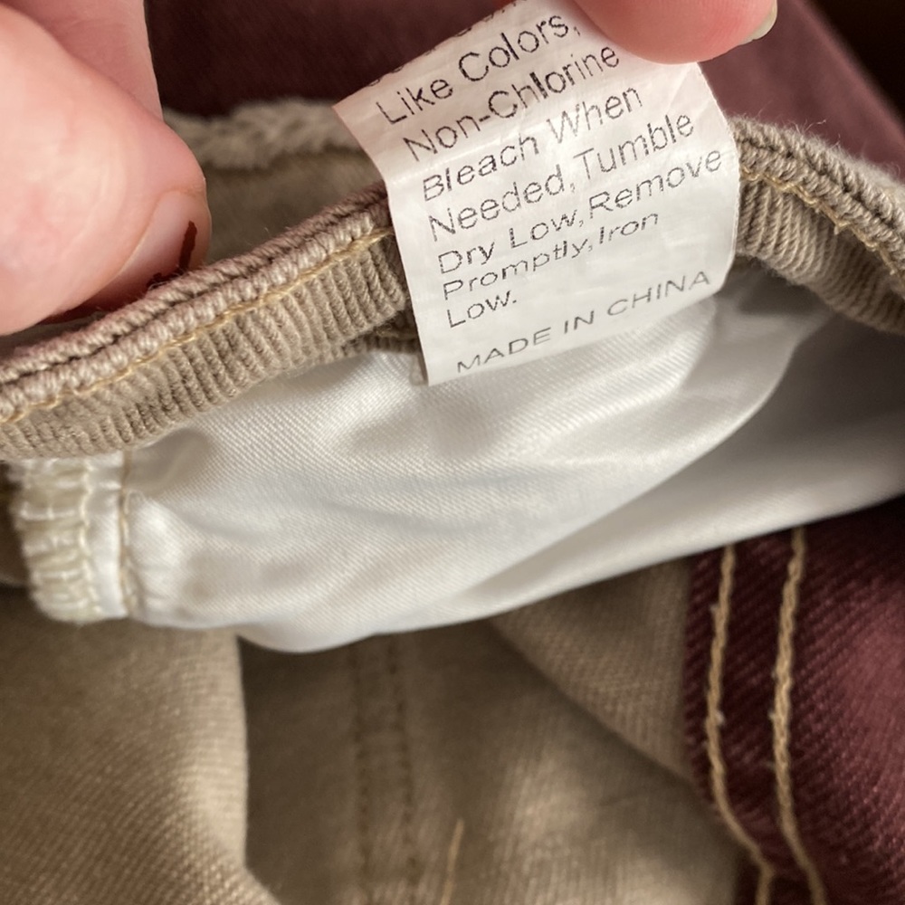 Shein Tan & Red Patchwork Pants - image 5